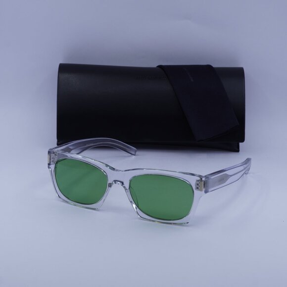 Saint Laurent SL402 008 Square Sunglasses - Transparent/Green - Picture 8 of 12